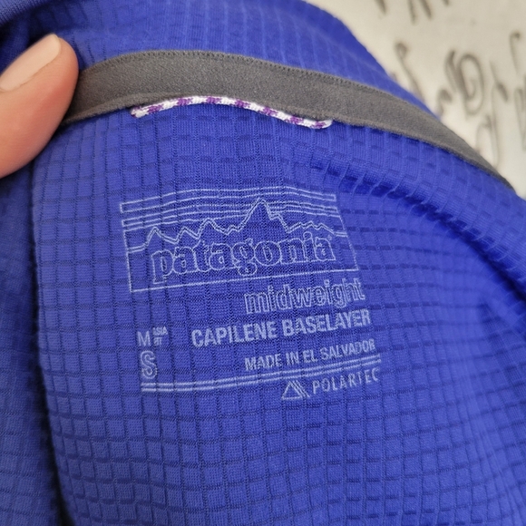 Patagonia Midweight Capilene Baselayer Polartec Royal Blue Half Zip Women Size S - Picture 7 of 9
